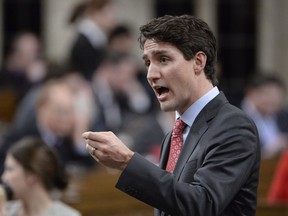 Prime Minister Justin Trudeau during Question Period in the House of Commons in Ottawa on Wed., April 5, 2017.