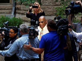Bill Cosby, center, arrives for jury selection in his sexual assault case at the Allegheny County Courthouse, Monday, May 22, 2017, in Pittsburgh. The case is set for trial June 5 in suburban Philadelphia. (AP Photo/Gene J. Puskar)