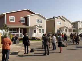 Twenty-four new affordable rental suites for families were opened in the Coronation Park neighbourhood in Regina on Aug. 28, 2012.