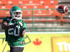 Former Saskatchewan Roughriders running back Wes Cates, shown in 2010, was a guest coach at the Green and White's training camp.