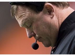 Saskatchewan Roughriders head coach, general manager and vice-president of football operations Chris Jones, shown in this file photo, has received numerous fines over the past year.