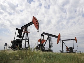 Pump jacks near Weyburn in 2011.