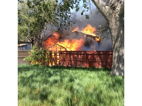 A blaze at Markwell Drive saw two houses extensively damaged Wednesday afternoon.