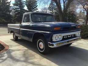Bill Hudema’s 1965 GMC is well-trimmed, with chrome bumpers and trim, and whitewall tires.