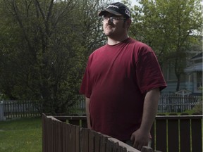 Shaun Graham stands in the yard of his Regina home. Graham's mother Patsy Haysom went missing May 12, 2003.