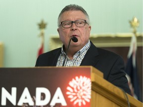 Minister of Public Safety Ralph Goodale speaks at a Canada 150 media event held at the Legislative Building.