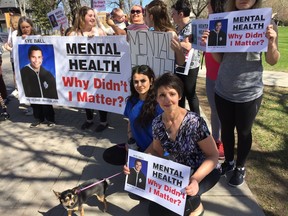 More than 300 people marched on the Saskatchewan Legislative Building on Friday to call for better supports for mental health patients. The rally was organized by the Ball family after their son Kye took his own life in March.
