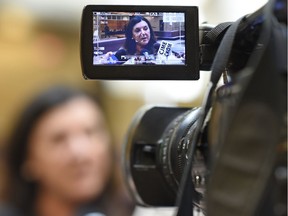 University of Regina president Vianne Timmons speaks about the 2017-18 budget at the University in Regina.