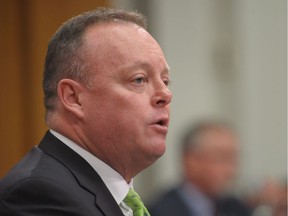 Saskatchewan's Finance Minister Kevin Doherty delivers his 2017 budget speech at the Legislative Building in Regina Wednesday, March 22, 2017.