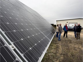 One of three sets of solar panels installed at the University of Saskatchewan Horticultural Centre, October 12, 2012.