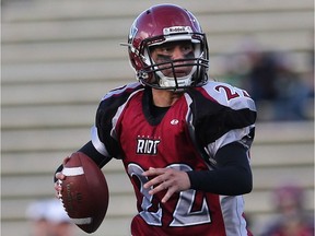 Aimee Kowalski, shown in this file photo, threw two touchdown passes for the Regina Riot in Saturday's 28-7 victory over the host Saskatoon Valkyries.
