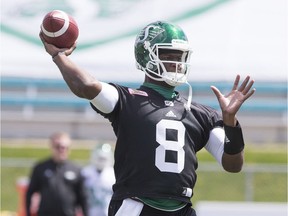 Vince Young, shown at the Saskatchewan Roughriders' training camp, has been waived by the CFL team.