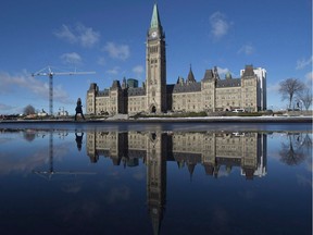 The centre block of the Parliament Buildings in Ottawa.