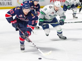 Regina Pats right-winger Austin Wagner, shown in action during the WHL final,  is preparing to commence his pro career next season.