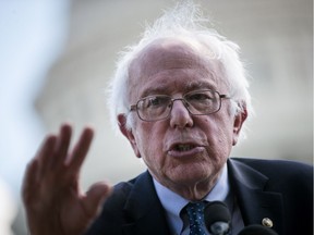 U.S. Senator Bernie Sanders speaks about health care on Capitol Hill in Washington, D.C. on June 26, 2017.