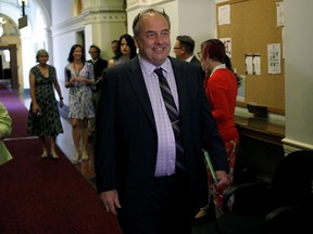 B.C. Green Party leader Andrew Weaver arrives for the start of debate at the B.C. Legislature in Victoria, B.C., on Monday, June 26, 2017.