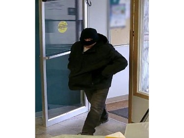 A security camera photo of the suspect in the Central Butte bank robbery.