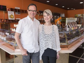 David and Jane Loblaw at their store Chocolates by Bernard Callebaut.