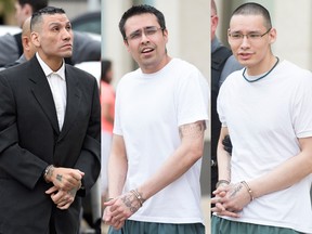 Dennis Thompson, left, Joshua Wilson and Johnathon Peepetch were found guilty of first-degree murder in the death of 54-year-old Shawn Douglas. The three men have been sentenced to imprisonment for life with no parole eligibility for 25 years.