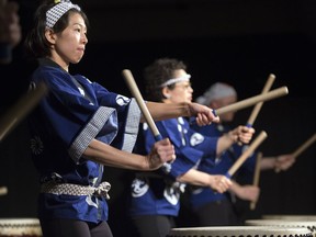 Sayaka Pistilli with the Regina Hibiki Taiko drumming group takes part in the Japanese Summer Festival called Matsuri at the University of Regina.