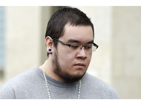 Kohl Alexander Elder, 21, leaves Regina Court of Queen's Bench on Wednesday after being sentenced to 7 1/2 years in prison.