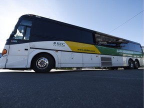 The final Regina outbound STC passenger bus leaves the downtown terminal on May 31, 2017.