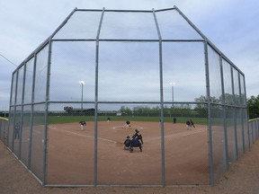 The Bulyea Rustlers attempt a bunt during a recent Western Cycle Rambler Park Fastball League game against the Bulyea Rustlers.