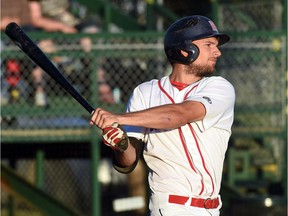 Jordan Schulz, shown in this file photo, homered for the Regina Red Sox during Wednesday's playoff victory over the Weyburn Beavers.