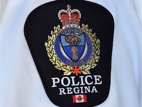 Regina police force shoulder flash. Stock Image.
