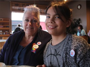 Fran Forsberg with her child Tana, who is two-spirit.