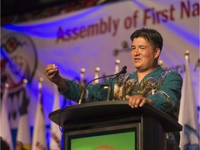 REGINA, SASK : July 26, 2017 - Federation of Sovereign Indigenous Nations Chief Bobby Cameron speaks about education during the Assembly of First Nations general assembly. MICHAEL BELL / Regina Leader-Post.
Michael Bell, Regina Leader-Post