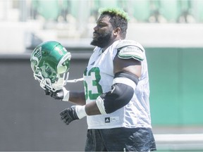 Roughriders offensive tackle Derek Dennis is looking forward to playing his former CFL team, the Calgary Stampeders, on Saturday.