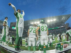 Saskatchewan Roughriders wide receiver Duron Carter, shown exhorting the crowd, has yet to become a focal point of the team's offence.