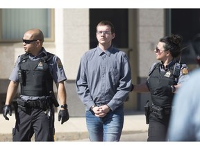 kylar Prockner leaves the Court of Queen's Bench after being sentenced to life in prison for the Jan. 12, 2015 murder of Hannah Leflar.