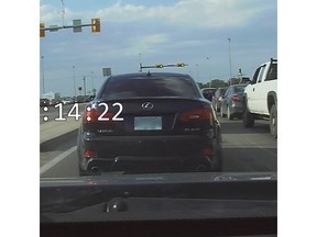 The speeding Lexus being sought by Regina police