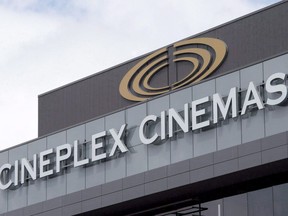 A Cineplex theatre is shown in Ottawa, Friday May 22, 2015.
