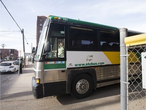 The last bus leaves the Saskatchewan Transportation Company's downtown Saskatoon depot on May 31, 2017. The provincial government closed STC as a money-saving measure after 71 years of service.