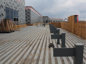 A school under construction in Saskatoon in May, 2016.