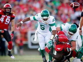 The Roughriders' Kevin Glenn has struggled on the road, as was the case July 22 against the host Calgary Stampeders, but has lit it up at home.