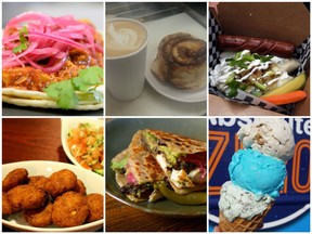 The food court at the Regina Folk Festival will feature a wide array of tasty treats, including offerings from Afghan Cuisine (clockwise from bottom left), Nacho Fiesta, Michael's Coffee Shop and Bakery, Baba's Food Spot, Absolute Zero and Malinche.