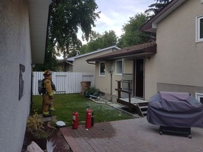 Regina's fire department responded to a sparking power meter at 27 Carmichael Drive in the city's Uplands neighbourhood on the morning of Aug. 4, 2017. (Photo by Mark Melnychuk, Regina Leader-Post)