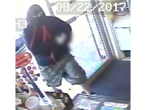 A still image of a North Battleford robbery suspect