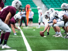 The Regina Thunder, shown in Saturday's scrimmage at Mosaic Stadium, is looking forward to playing its first game at the new facility.