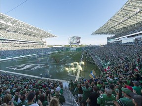 The Saskatchewan Roughriders' home opener at Mosaic Stadium on July 1, 2017.