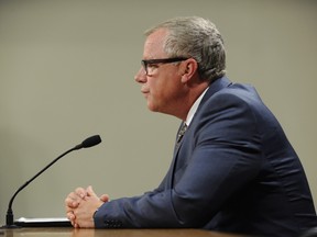 Saskatchewan Premier Brad Wall announces he is retiring from politics during a press conference at the Legislative Building in Regina on Thursday.