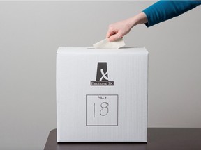 A Saskatchewan ballot box.