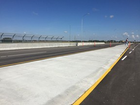 The newly opened Highway 48 overpass over the Trans-Canada Highway at White City. ASHLEY ROBINSON/Regina Leader-Post