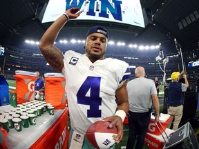 After Sunday's victory over the New York Giants, Dallas Cowboys quarterback Dak Prescott fielded a series of questions that were hardly winners.