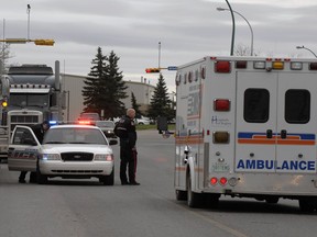 Woman injured crossing street

A woman was taken to hospital after being struck on Park Street near McDonald Street late Tuesday afternoon.
08 April 2013 (A1) Since Jan. 1, 2003, Saskatchewan residents can opt out of no-fault insurance and choose tort coverage.

(REGINA, SK: MAY 10, 2011- One person was taken to hospital sfter being struck at McDonald St. and Part street shortly after 5:00 PM  in Regina May , 2011. (Bryan Schlosser/ Regina Leader-Post.)
Bryan Schlosser, Regina Leader-Post