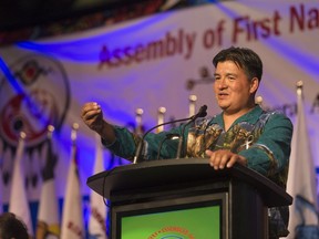 Federation of Sovereign Indigenous Nations Chief Bobby Cameron speaks about education during the Assembly of First Nations general assembly.